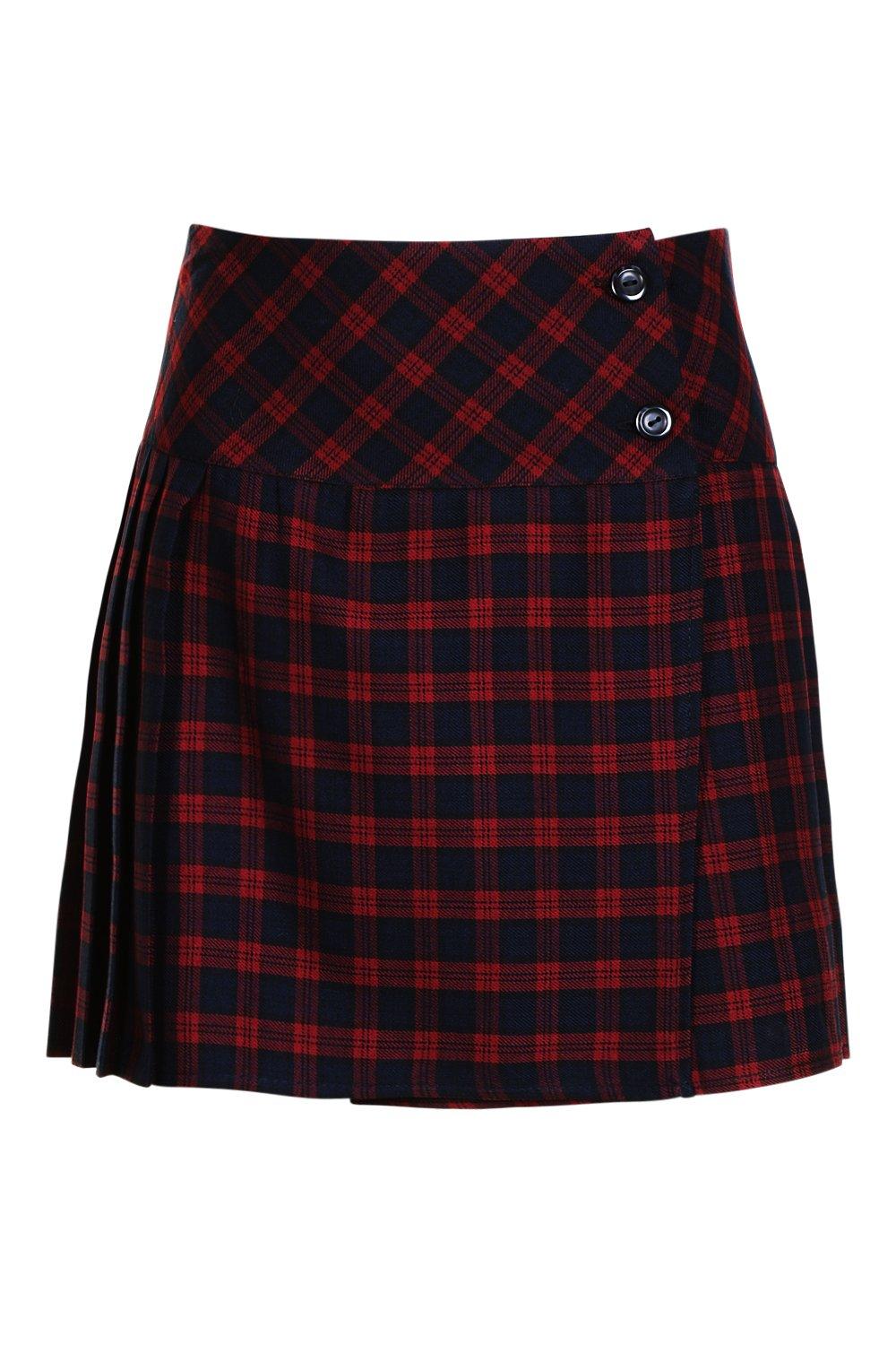 Tartan check pleated kilt hotsell mini skirt