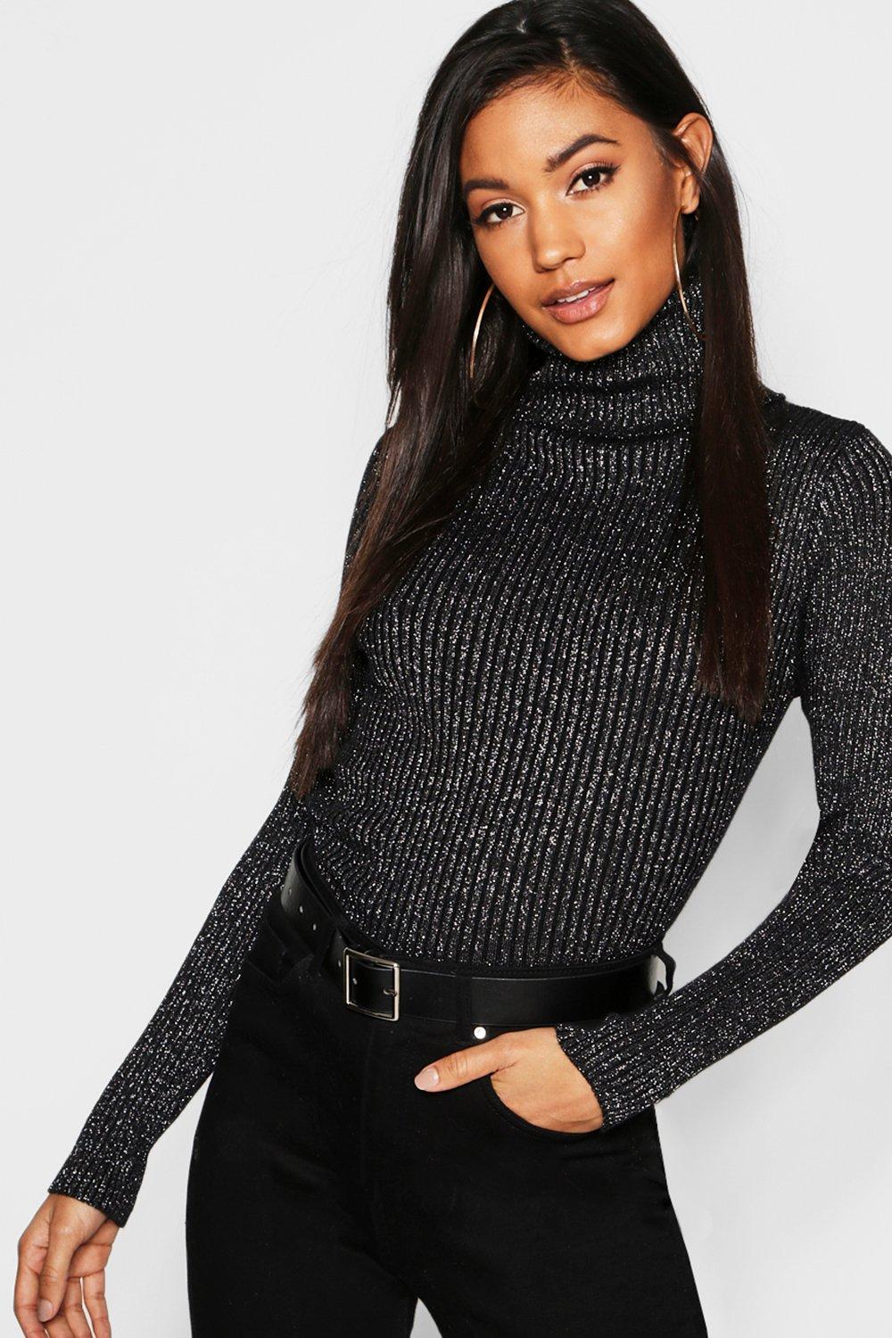 metallic roll neck