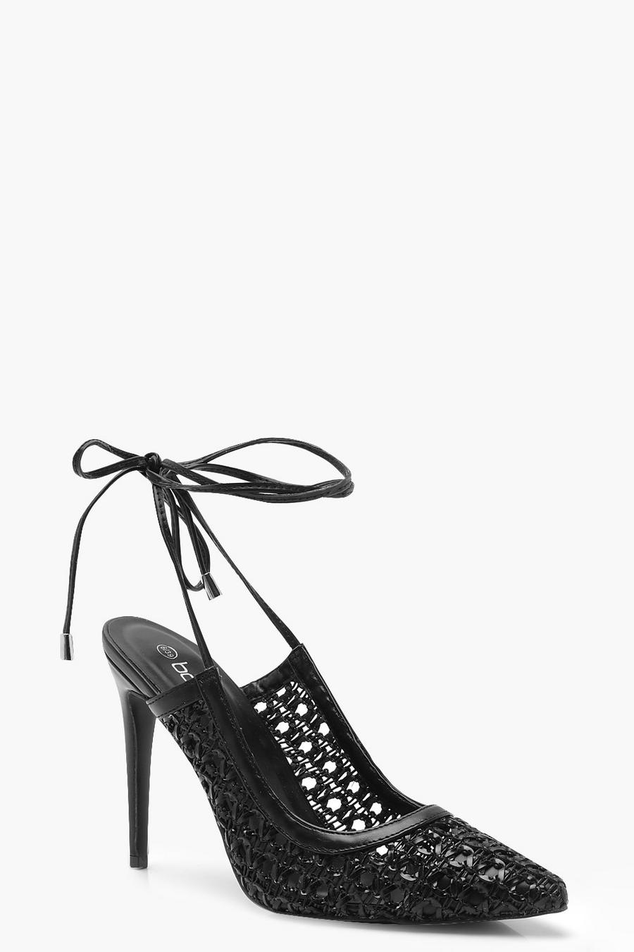 Woven Wrap Pointed Pump Heels image number 1
