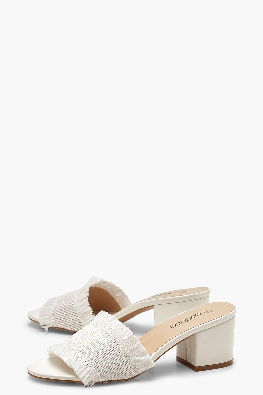 white block heel mules