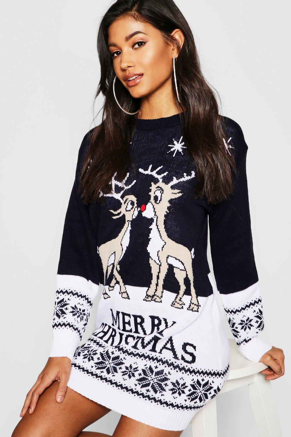 boohoo reindeer jumper