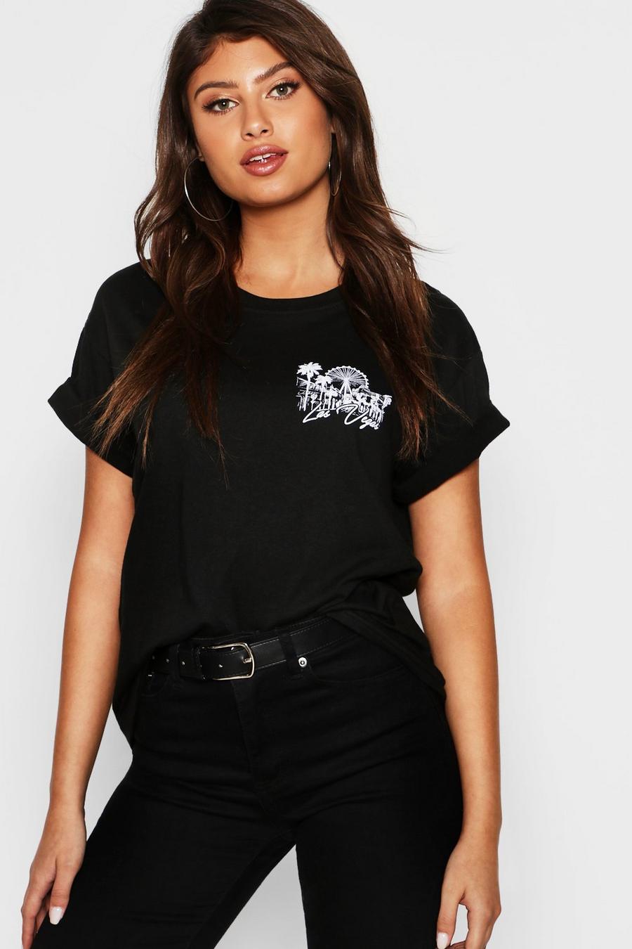 T-Shirt mit Brusttasche und ”Las Vegas”-Motiv image number 1