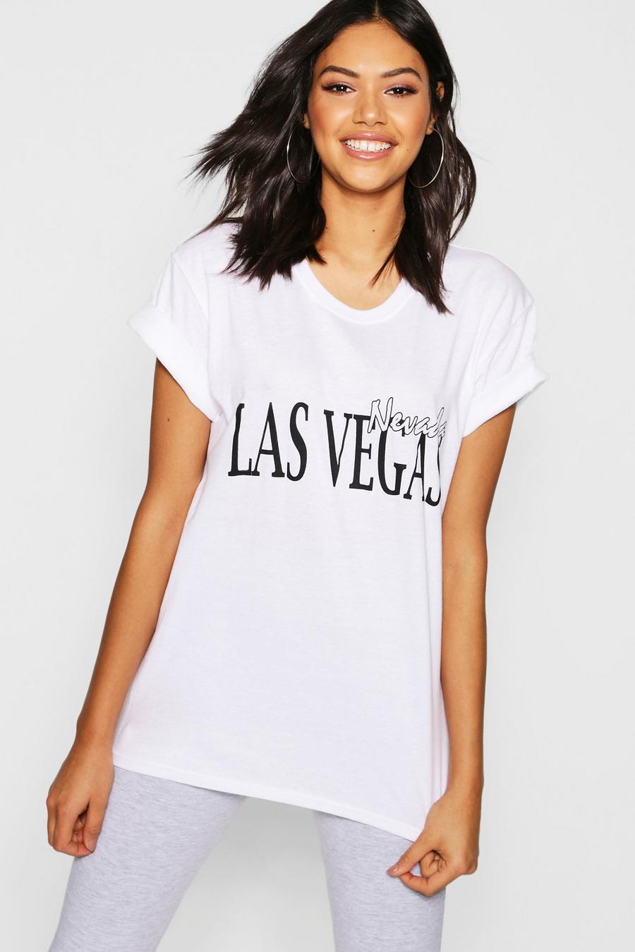 White Las Vegas Slogan T-Shirt image number 1