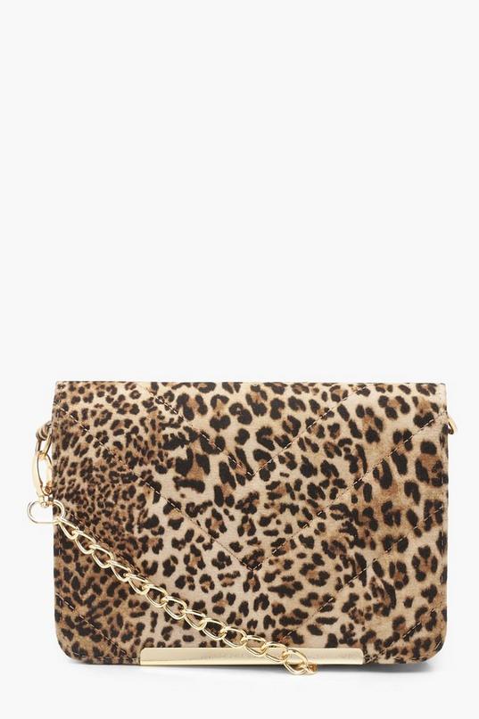 Leopard Quilted Cross Body Bag | boohoo