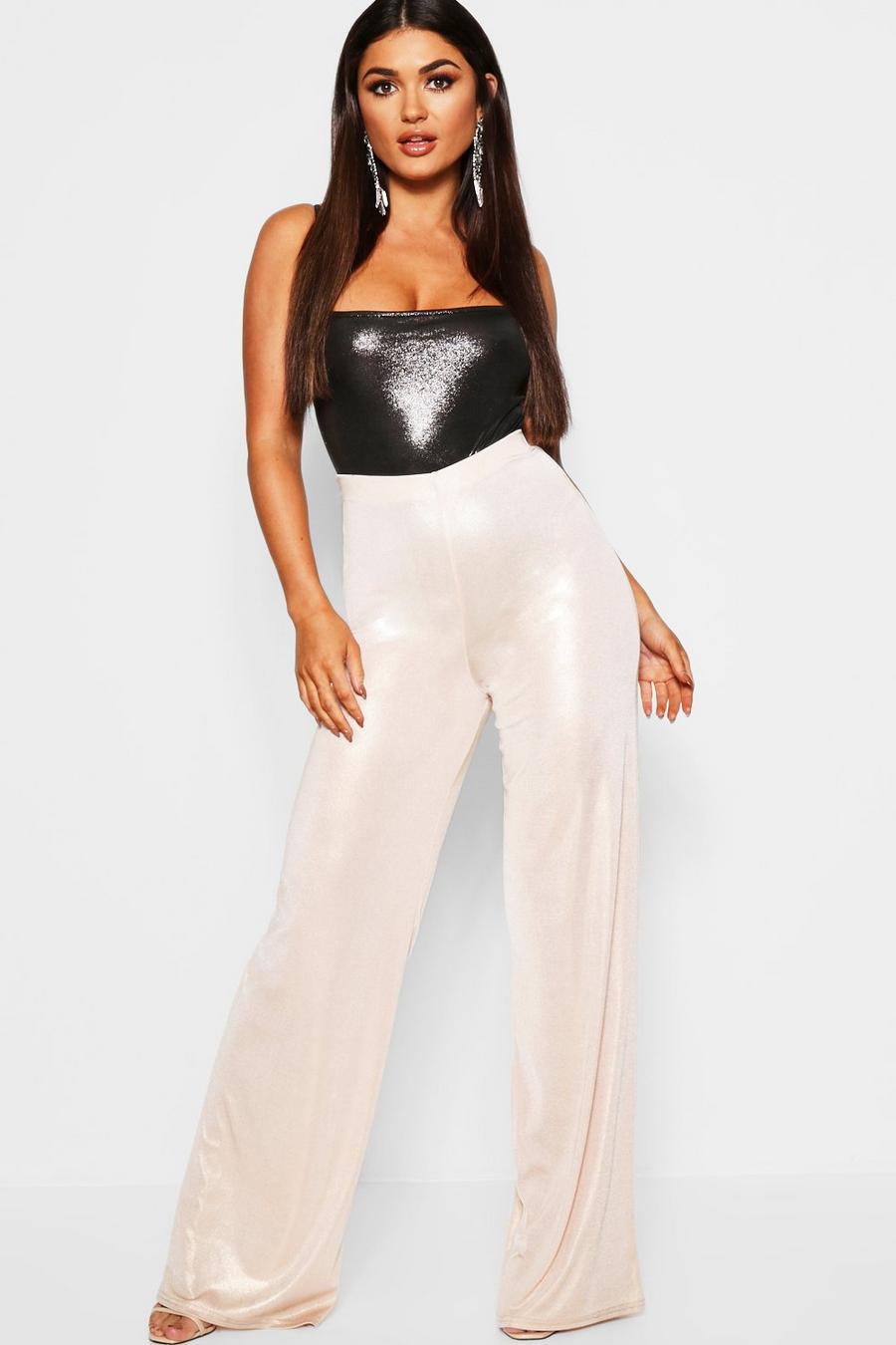 Blush Metallic Wide Leg Trouser image number 1