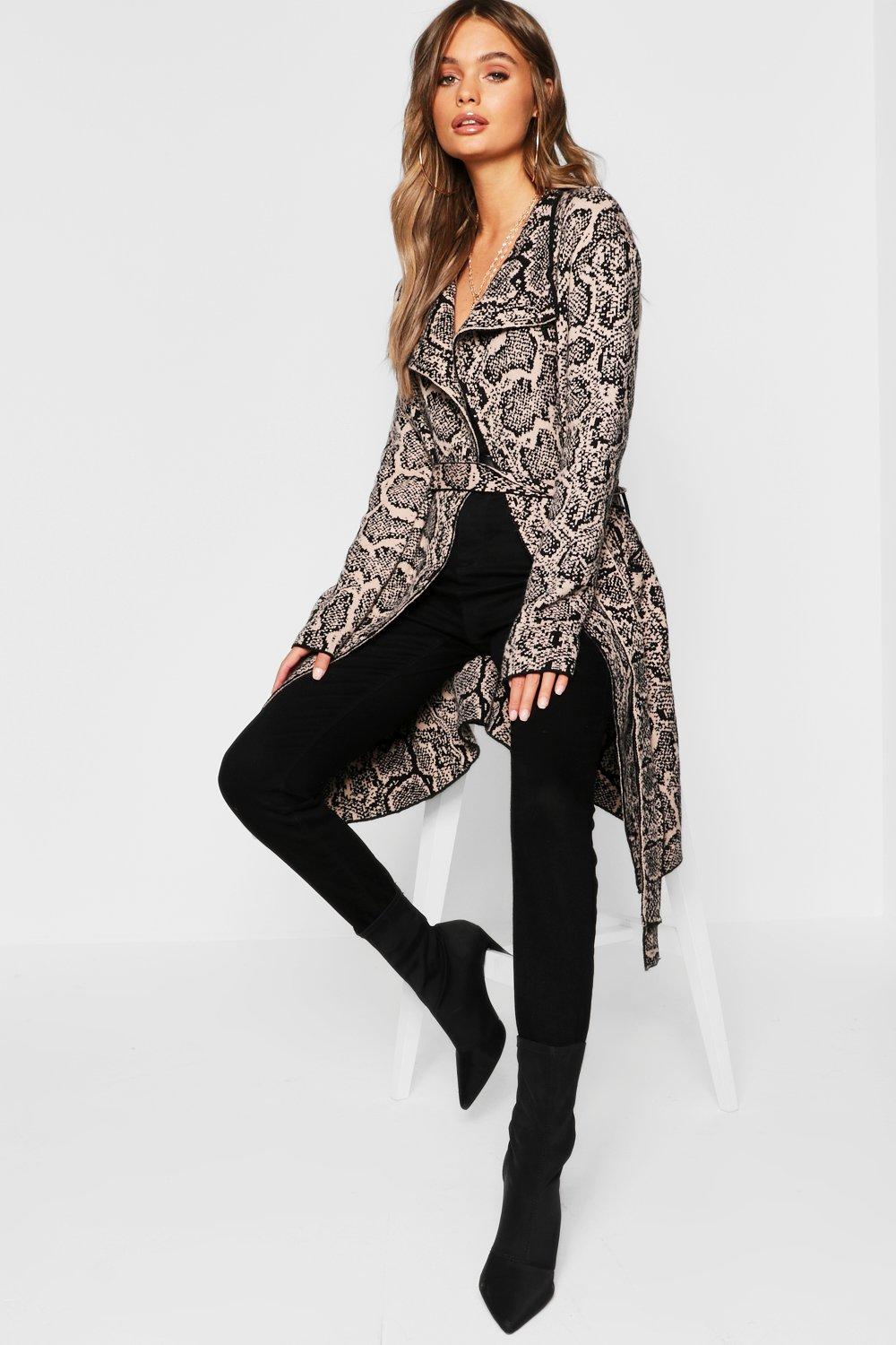 snake print cardigan