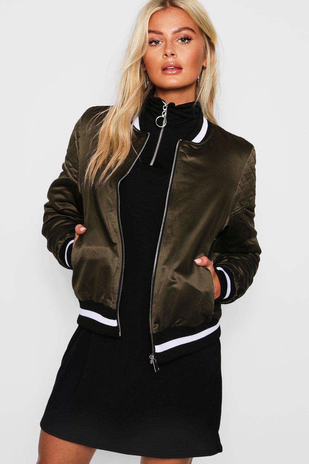 satin womens bomber jacket