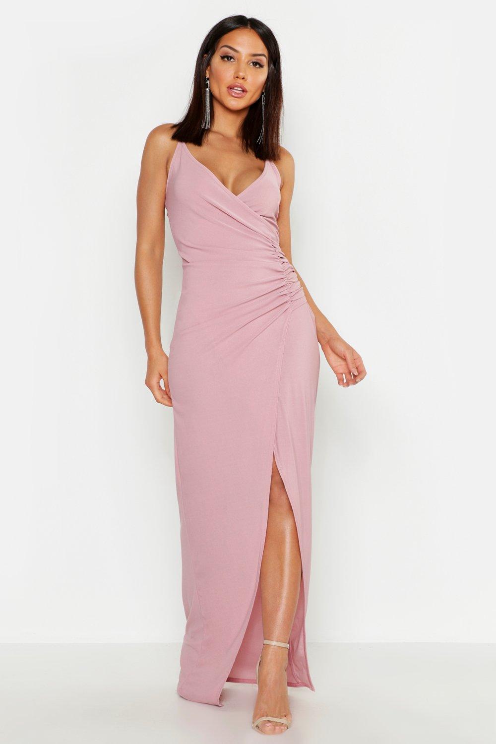 plunge wrap maxi dress