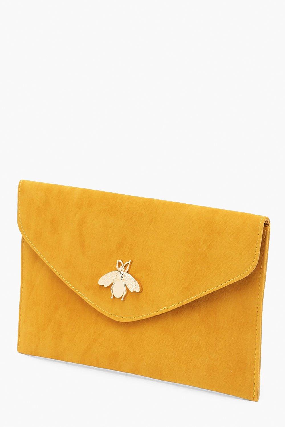 mustard clutch bag