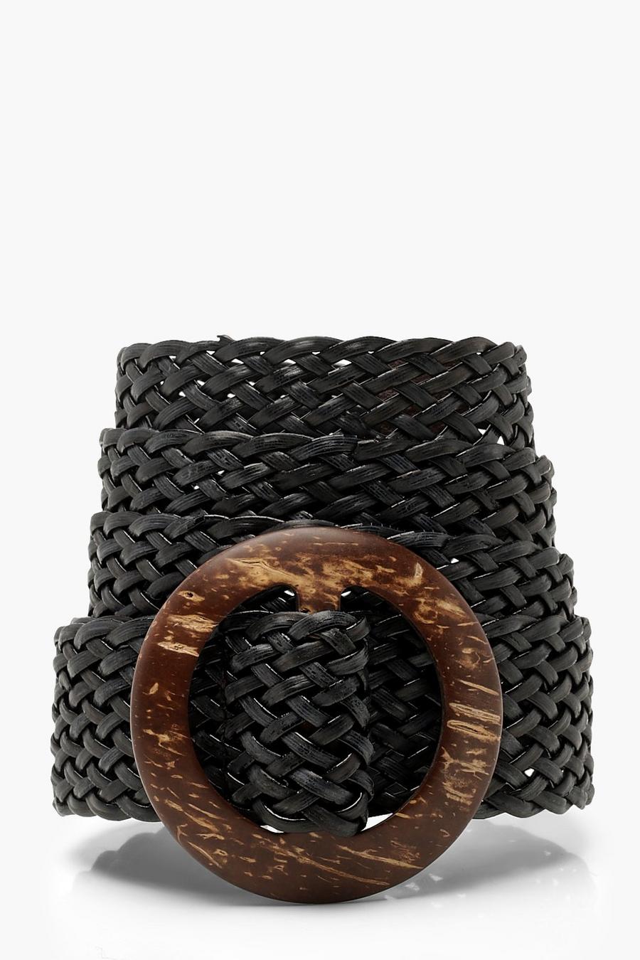 Wooden Buckle Weave Detail Belt image number 1