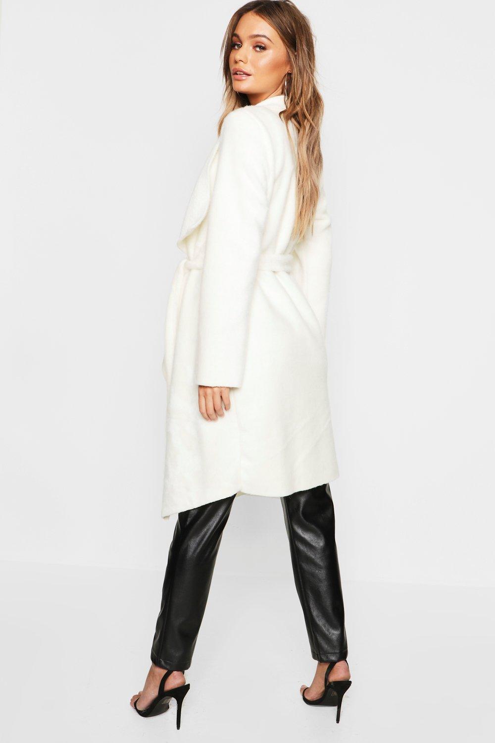 Belted waterfall coat boohoo outlet
