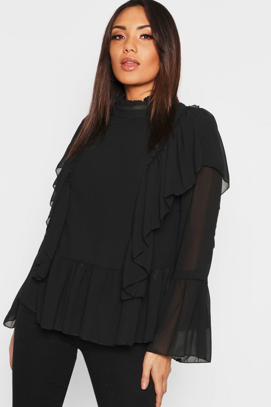 Ruffle Woven Smock Top image number 1