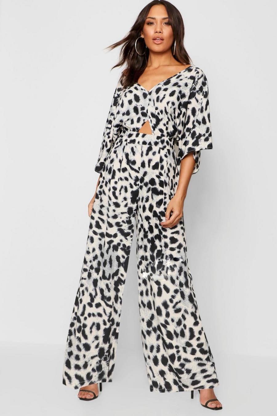 Leopard Kimono Sleeve Jumpsuit image number 1