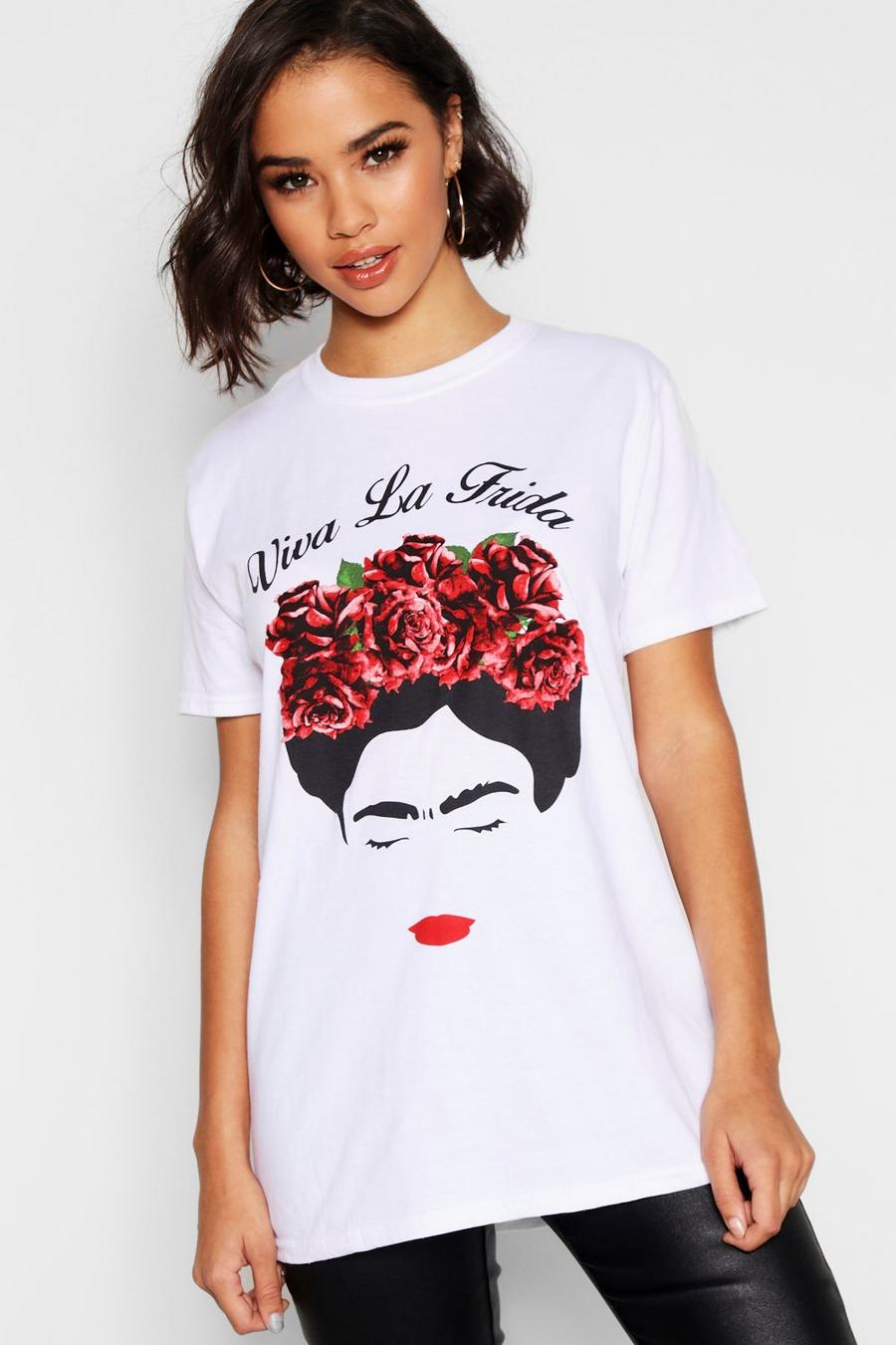 White Frida Kahlo Licensed T-Shirt image number 1