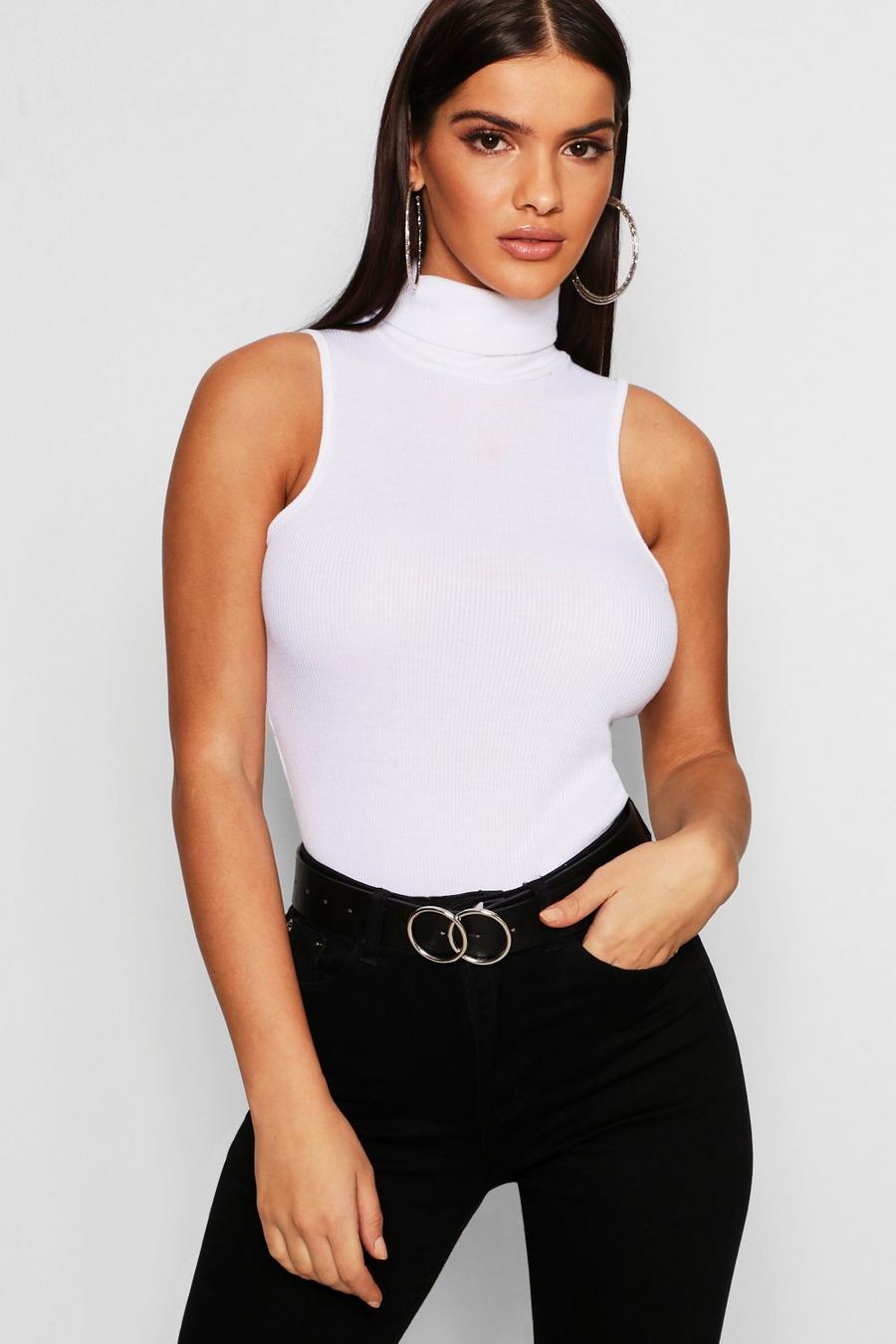 Roll Neck Racer Front Ribbed Top image number 1