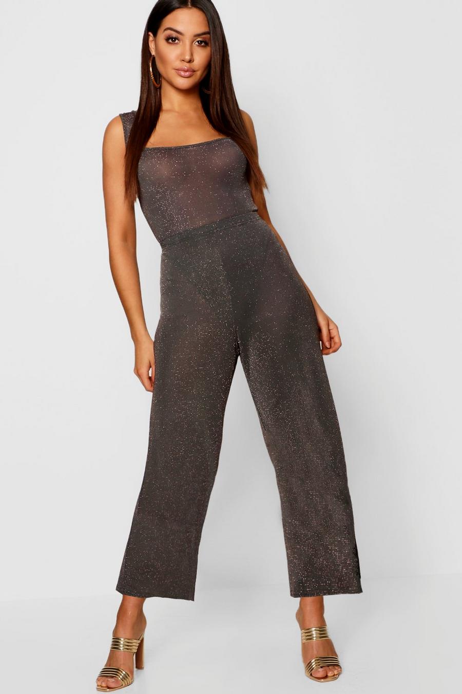 Charcoal Glitter Culottes image number 1