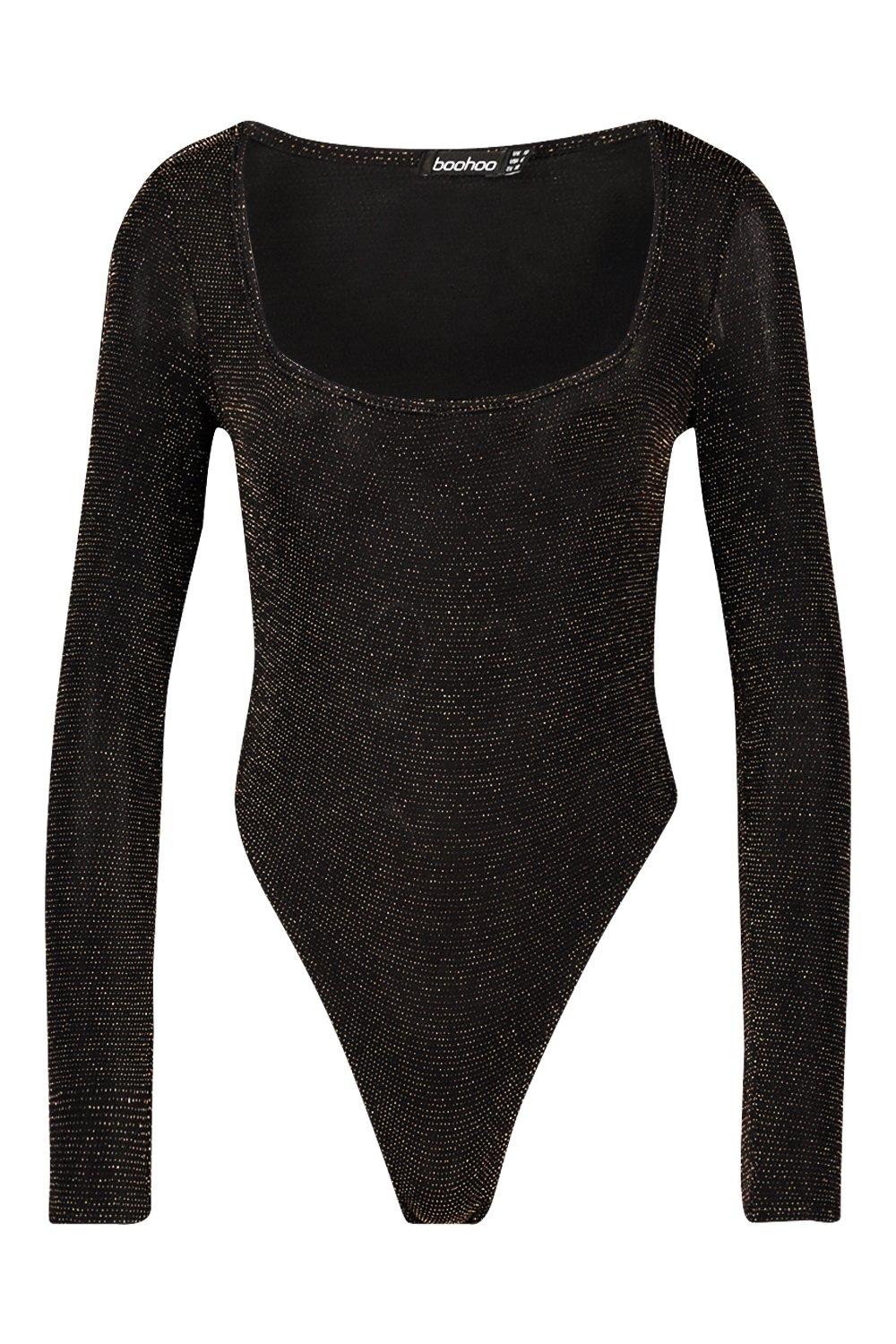 black glitter long sleeve top