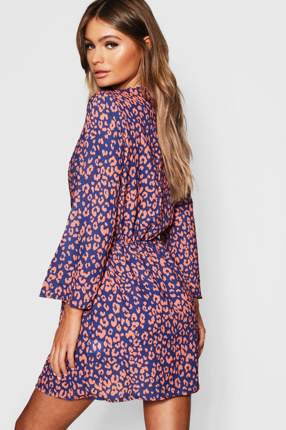 Boohoo leopard shop wrap dress