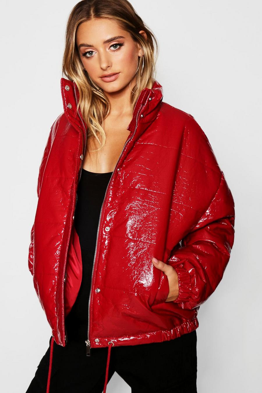 Red Patent Padded Jacket image number 1