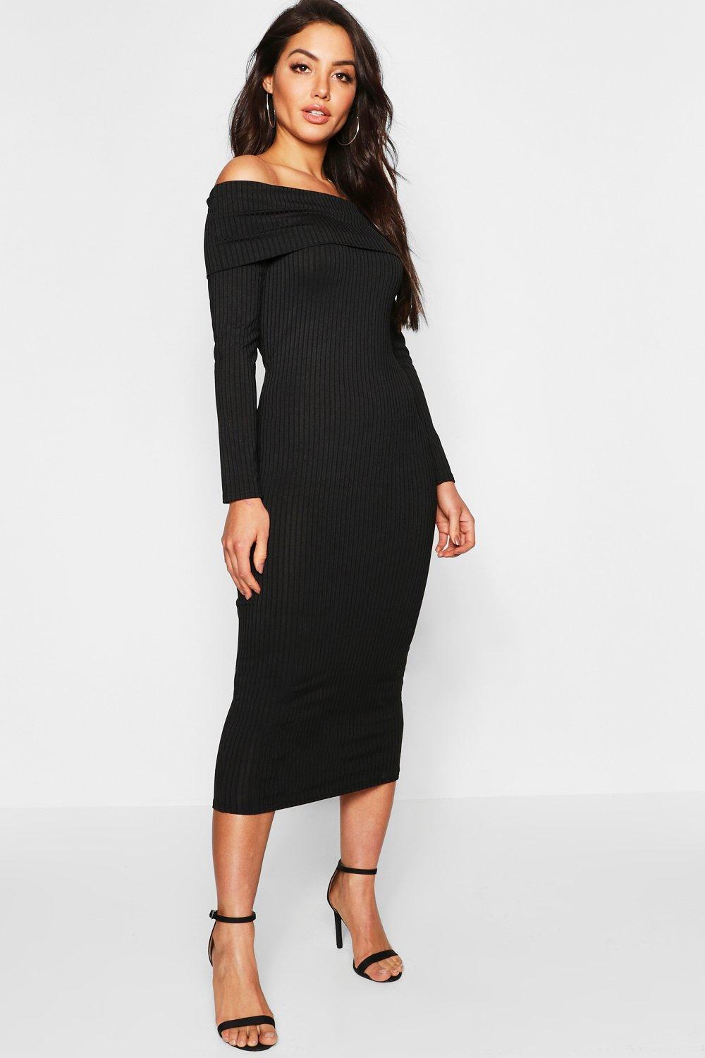 boohoo bardot midi dress