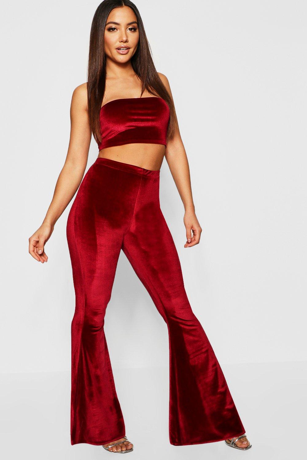 flared velvet joggers