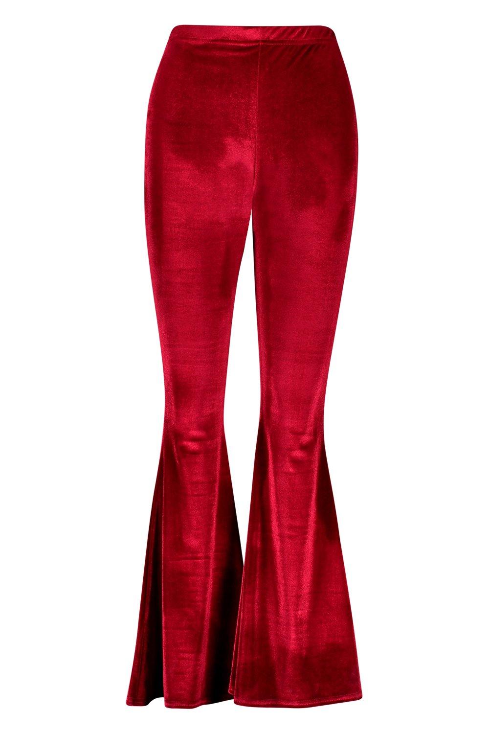 Red velvet bell bottom hot sale pants