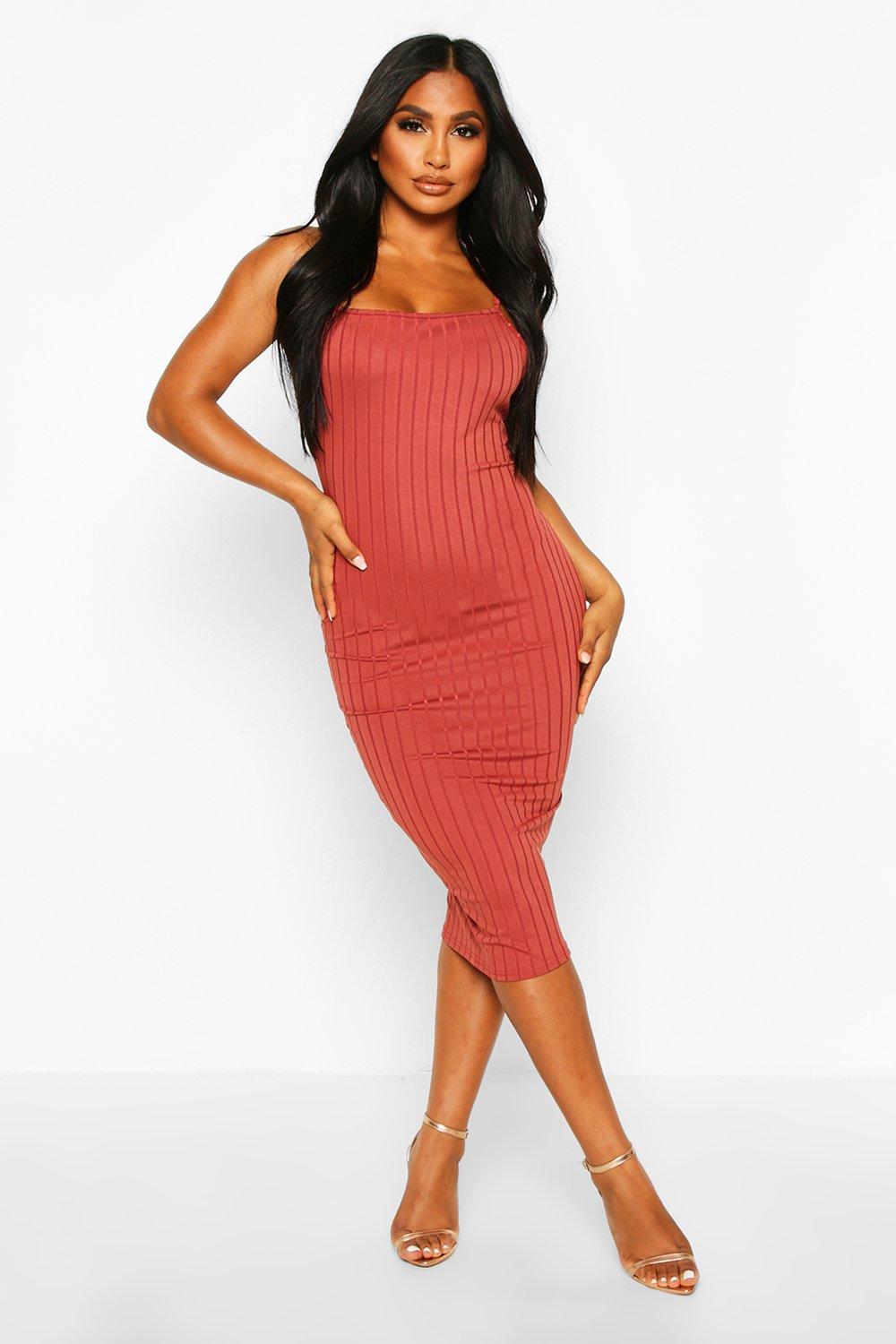 boohoo terracotta dress