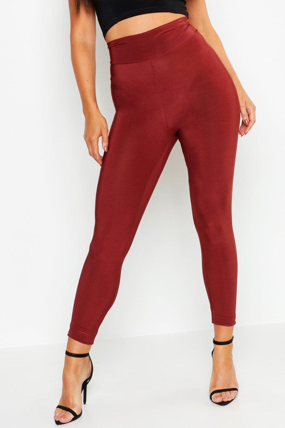 Burgundy Disco Leggings