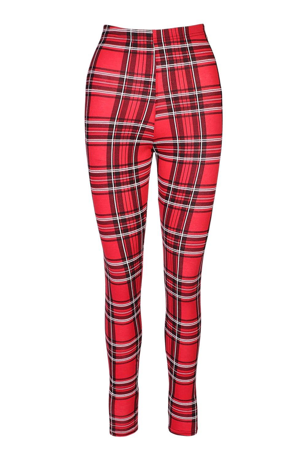 Red skinny jersey leggings