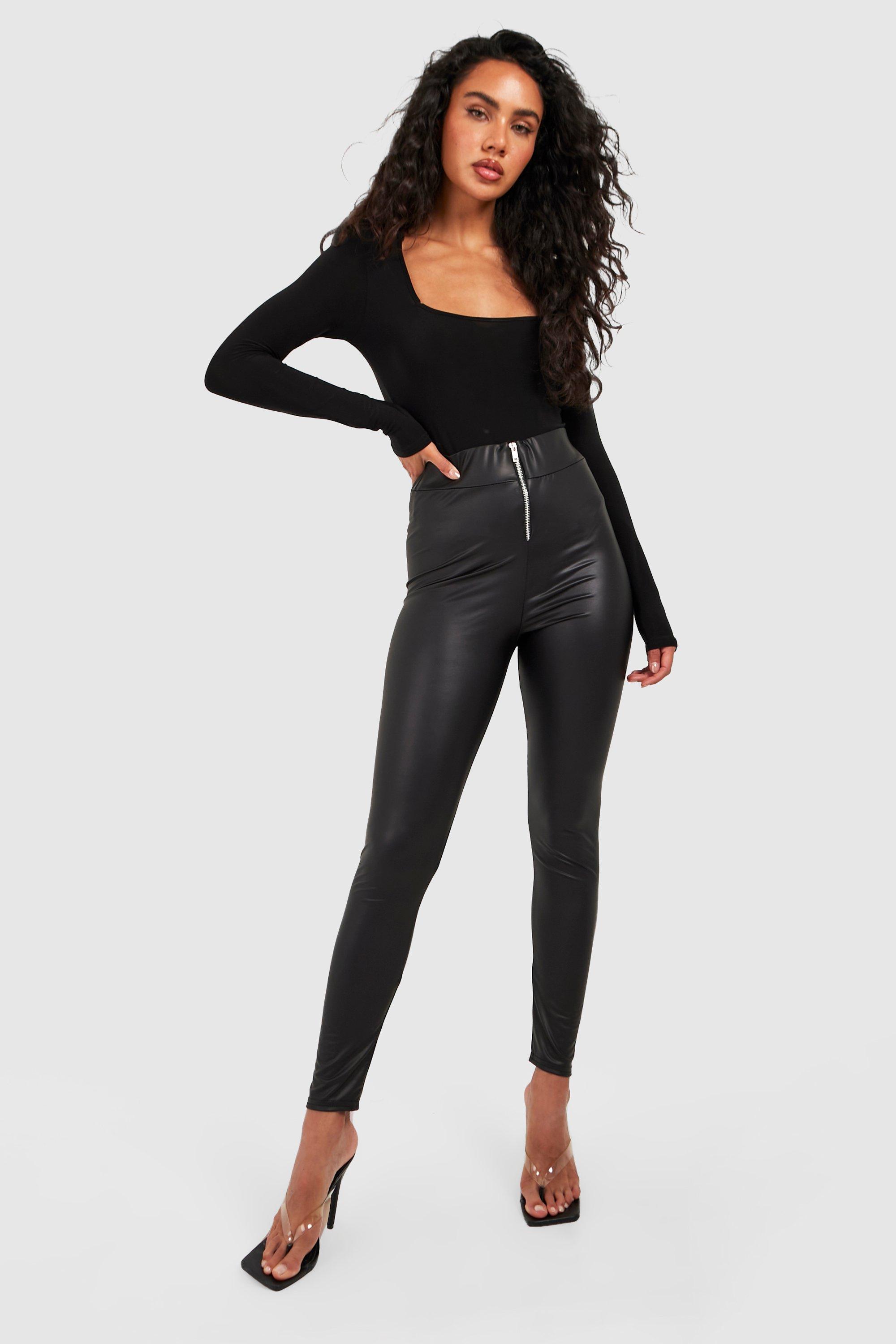 Black wet shop look leggins