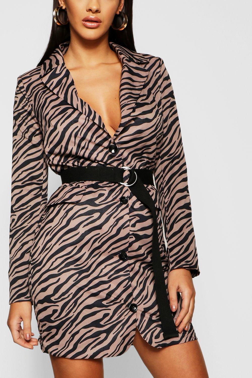 zebra print blazer dress