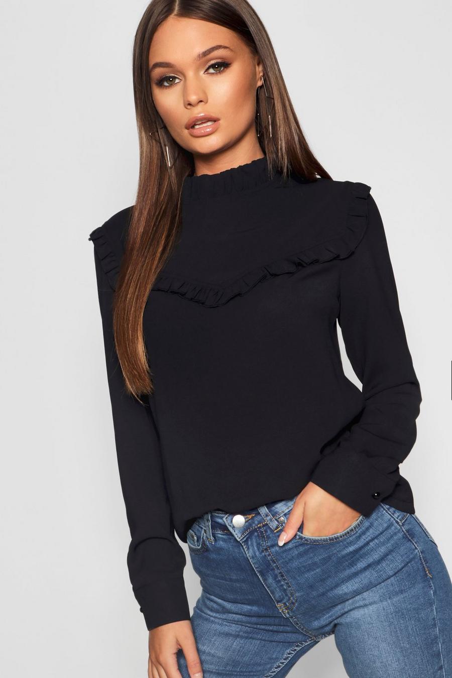 Ruffle Detail High Neck Blouse image number 1