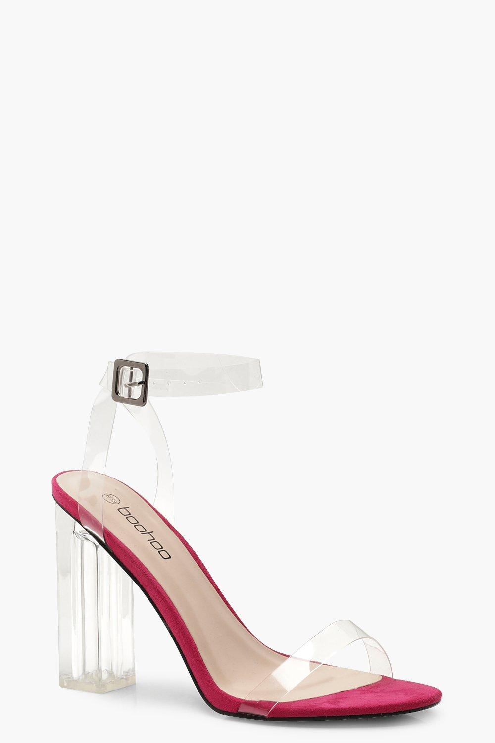 pink heels with clear strap