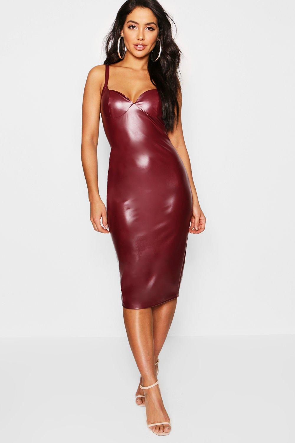 boohoo pu dress