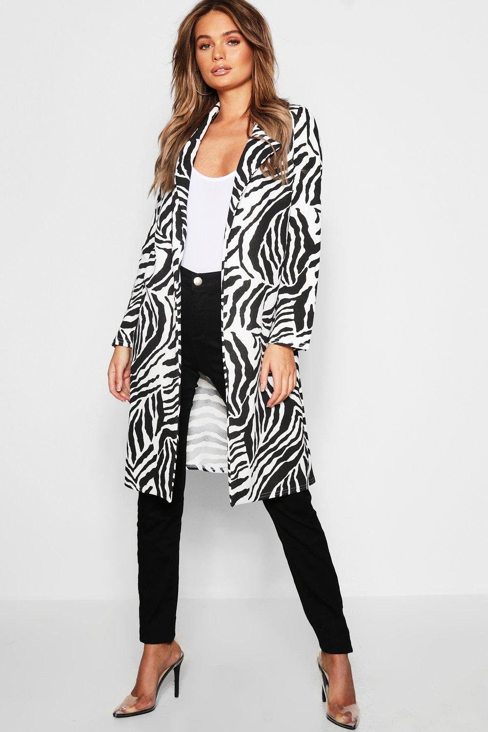 Zebra print duster jacket hotsell
