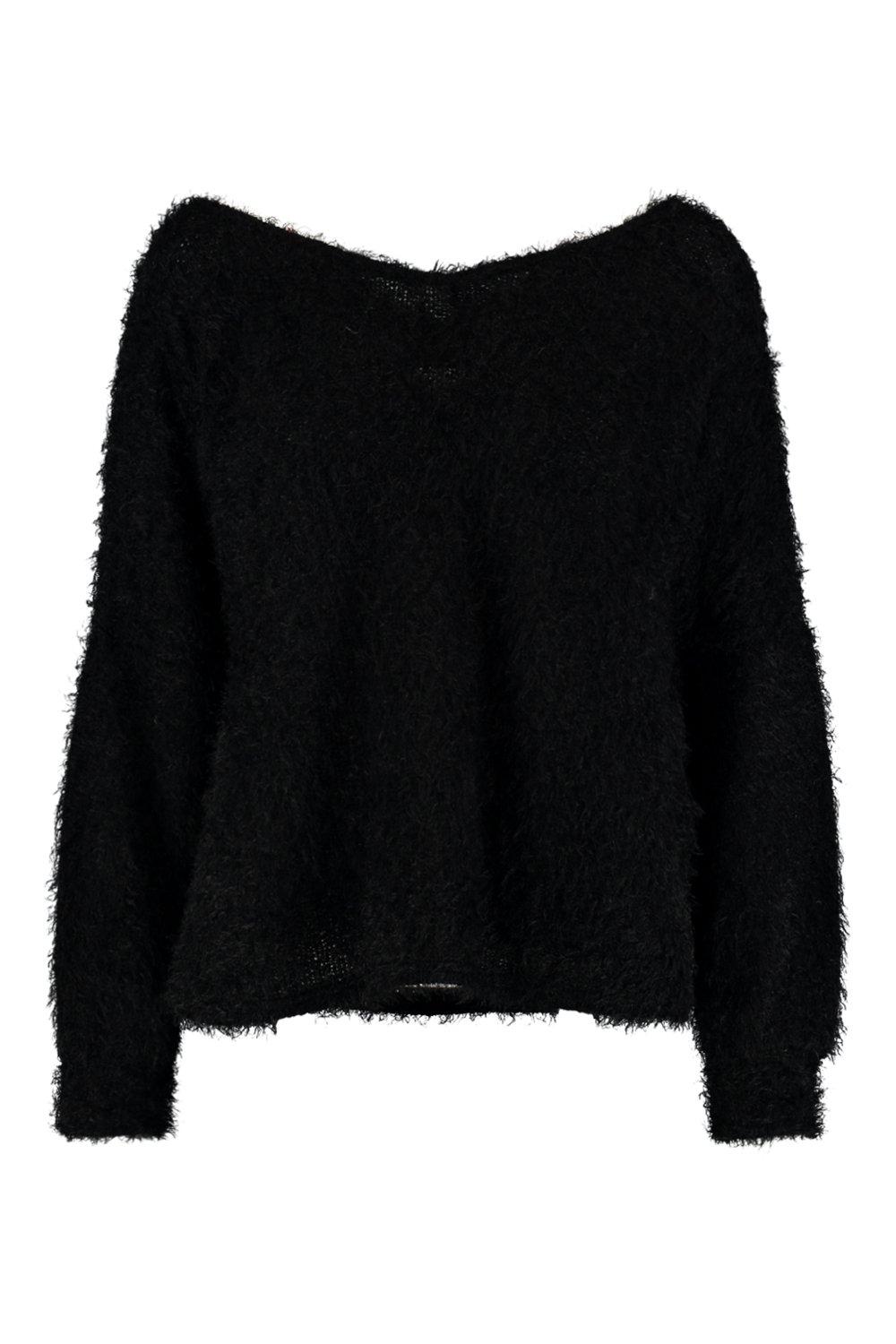 fluffy off the shoulder sweater