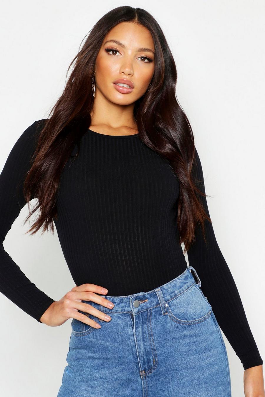 Crew Neck Knitted Bodysuit image number 1