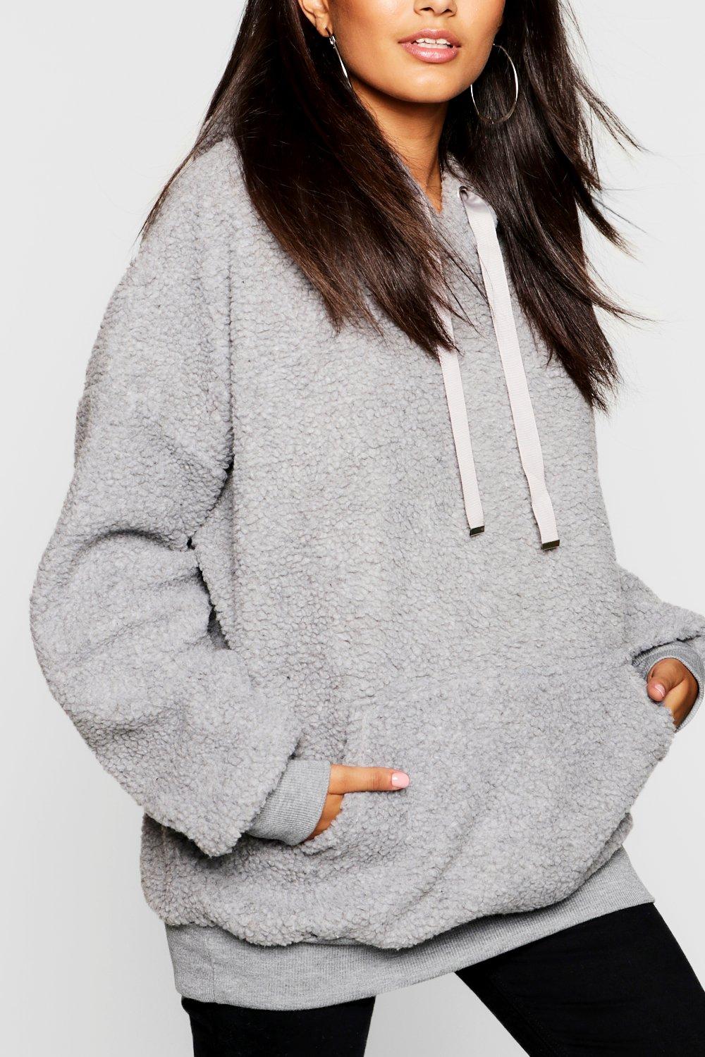 Pull Boyfriend oversize poche en maille mouton