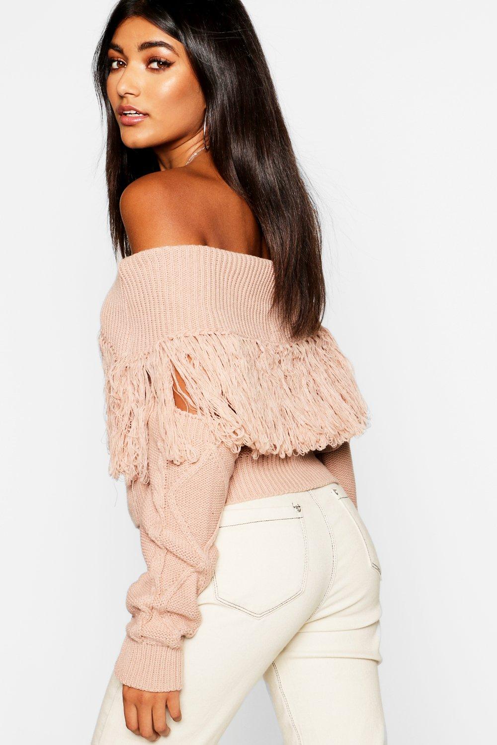 Boohoo off clearance the shoulder jumper