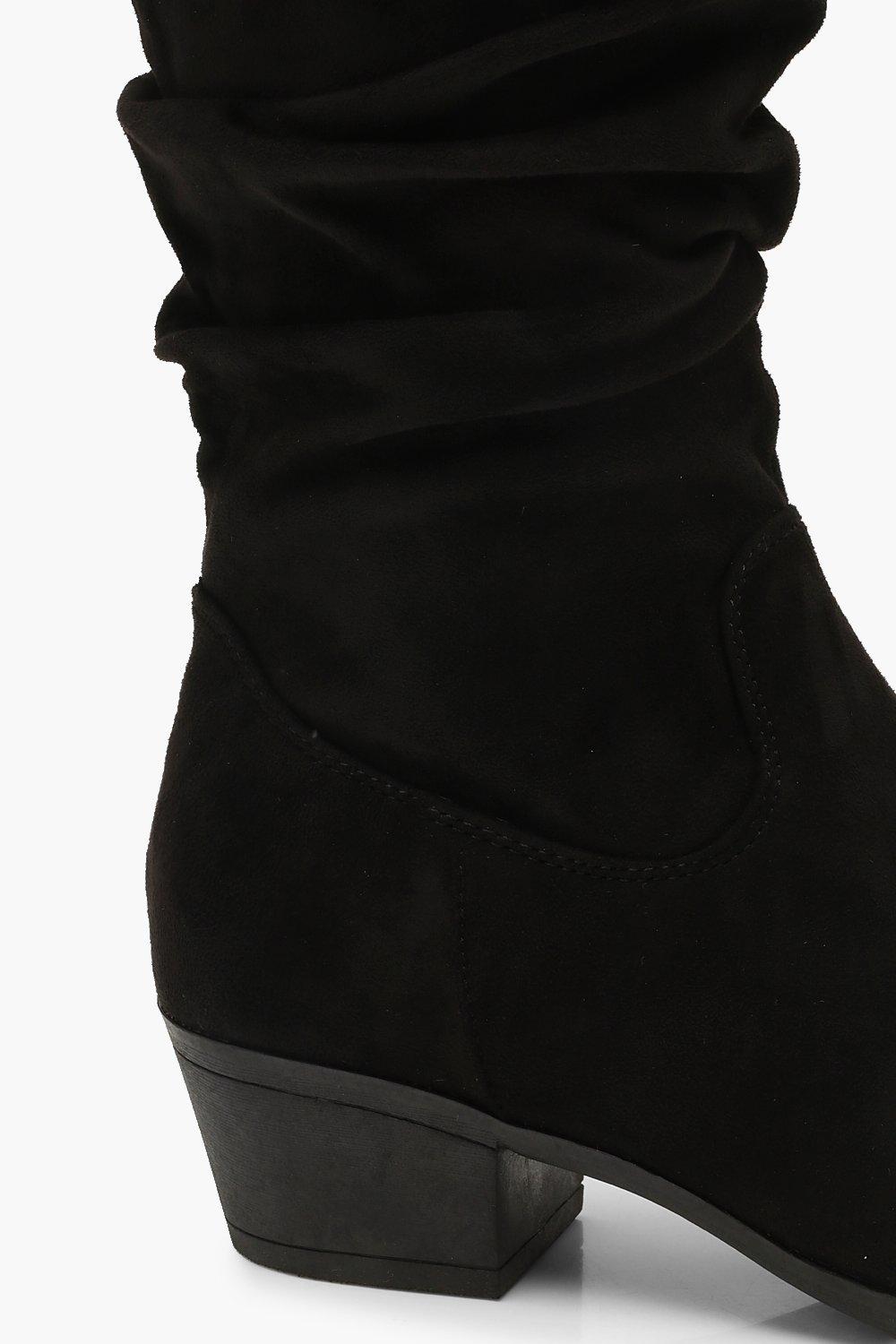 Womens black suede slouch on sale boots