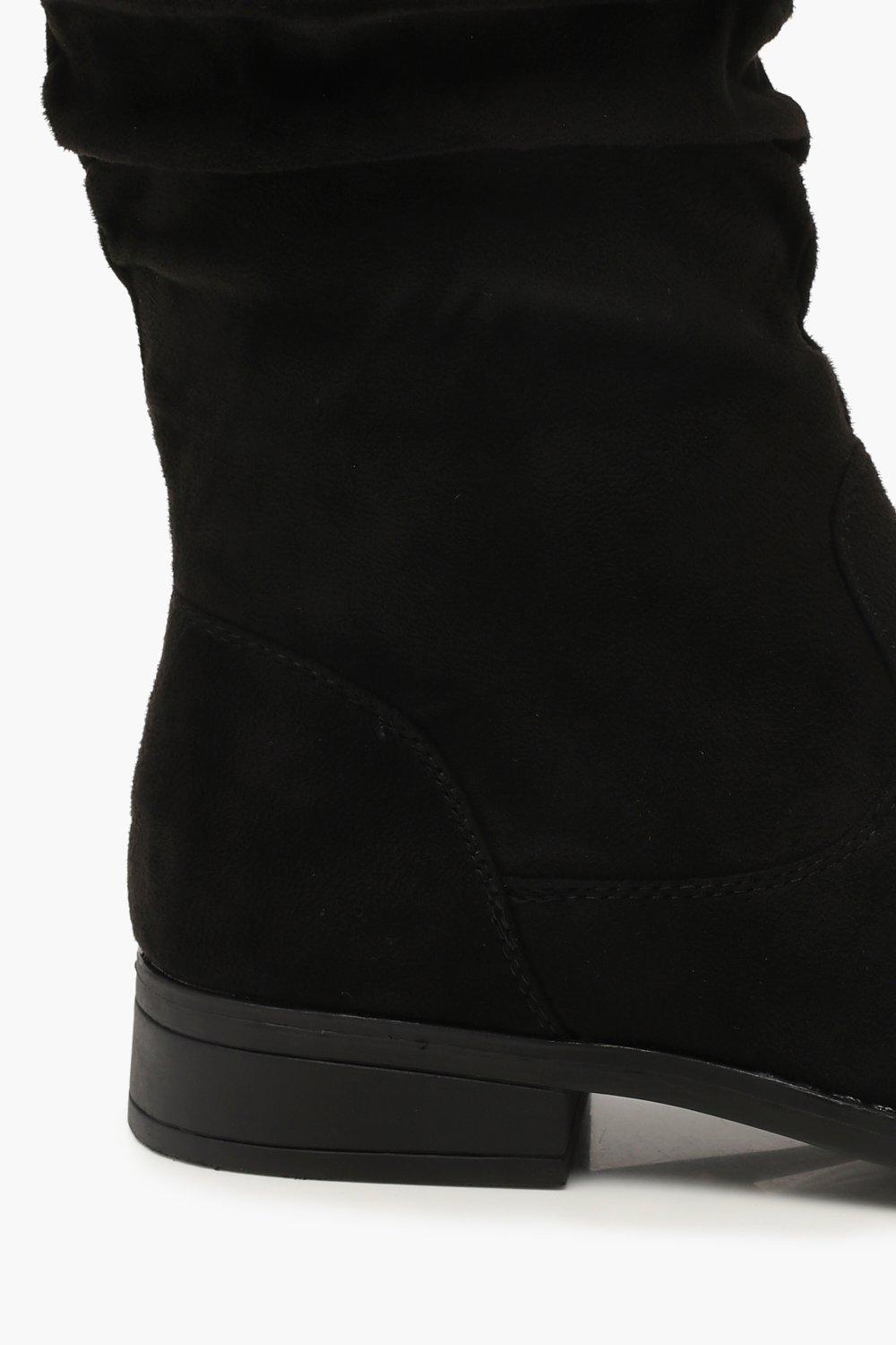 Ruched flat boots sales