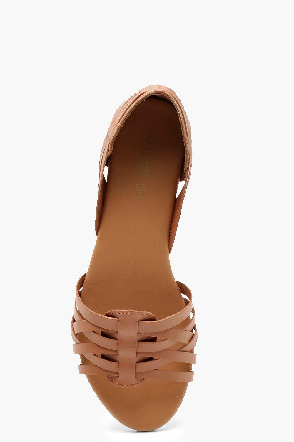 Woven store tan flats