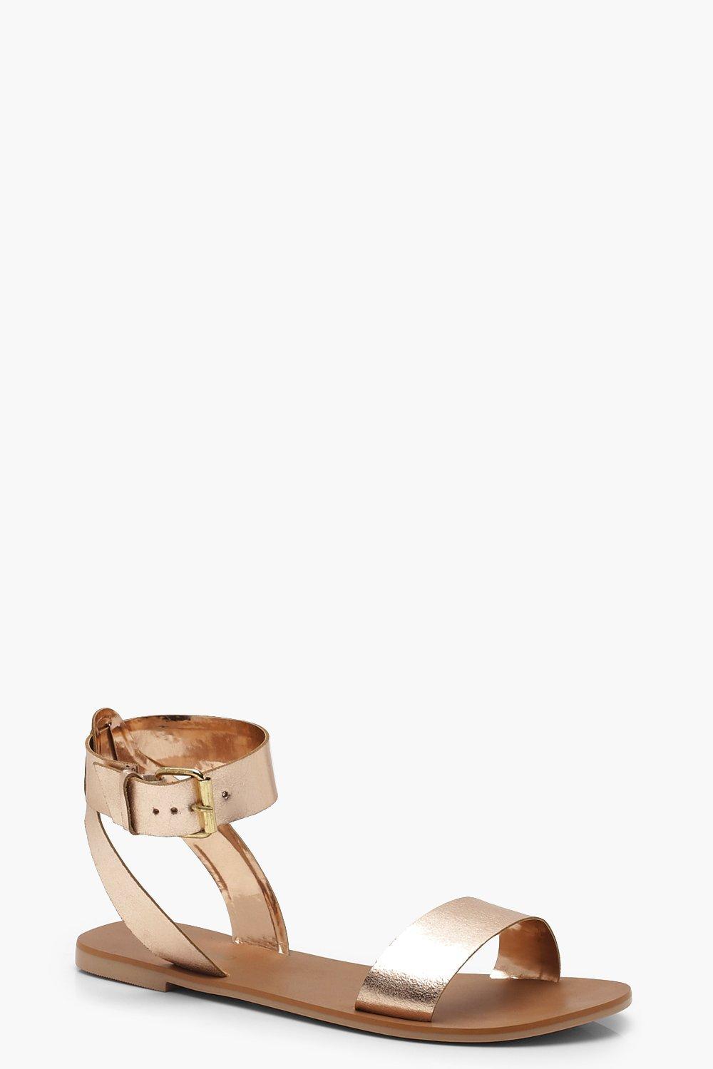 rose gold sandals boohoo