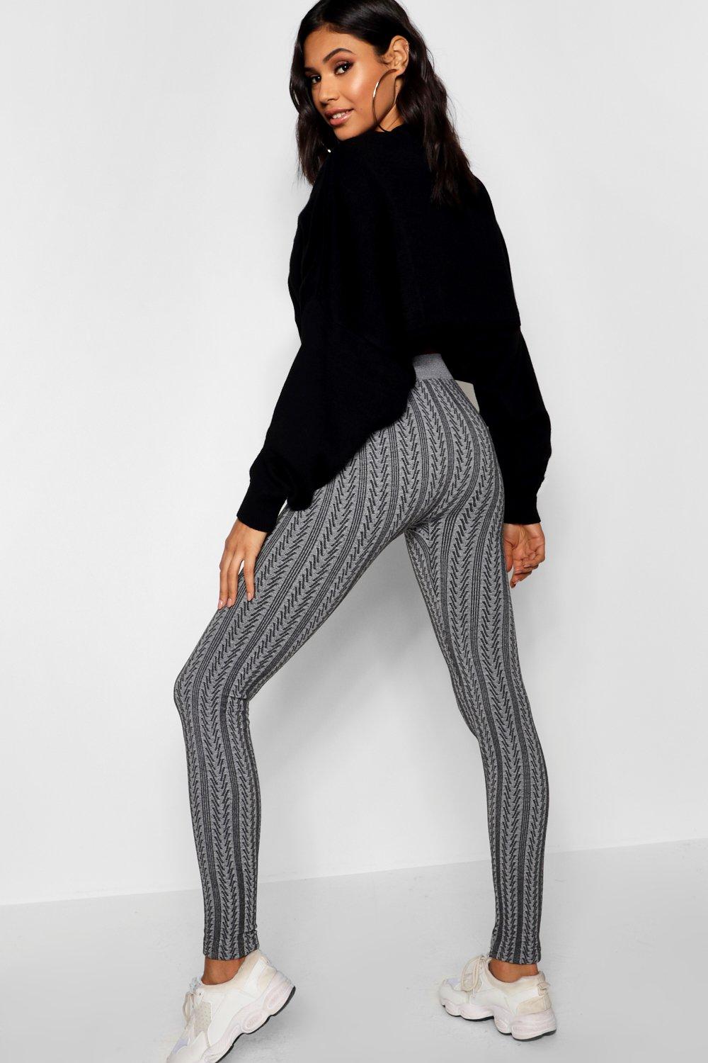 Legging en maille torsad e