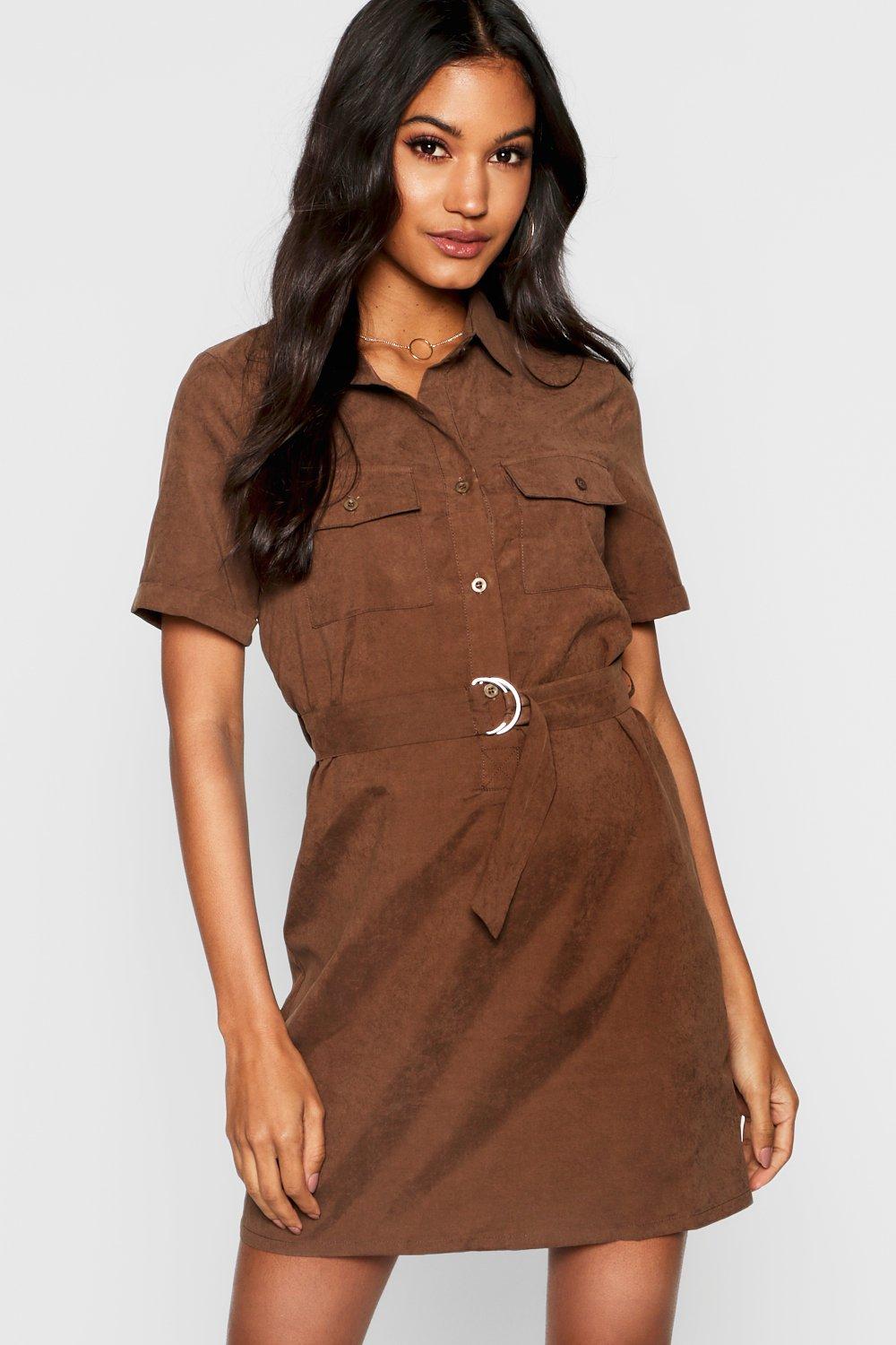 Kleid Braun Wildlederoptik