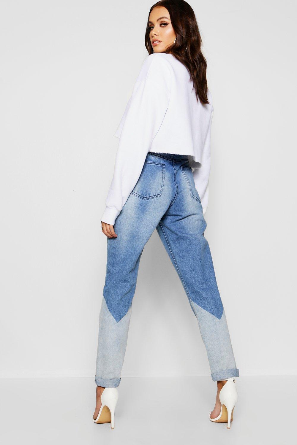 two tone jeans boohoo