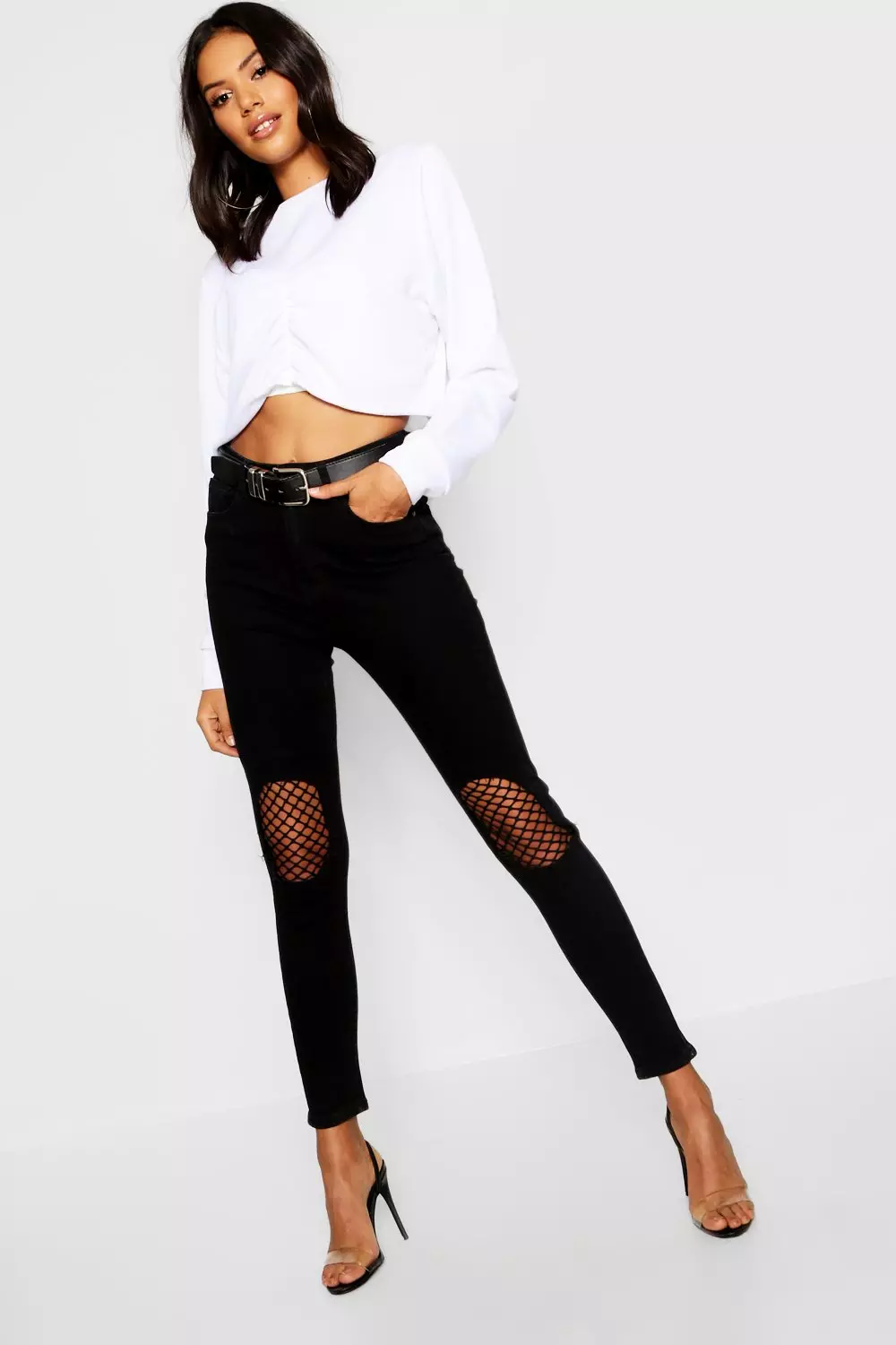 Fishnet leggings with store jeans