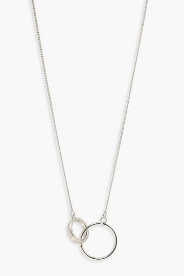 Simple Circle Linked Necklace silver