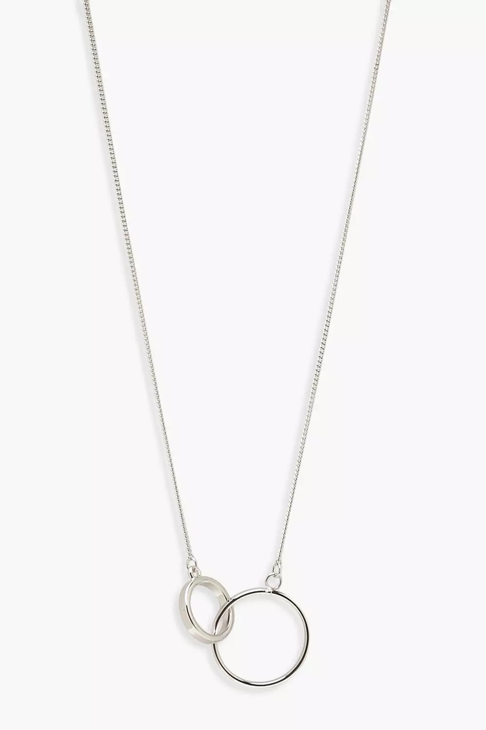 Silver Simple Circle Linked Necklace alternative image