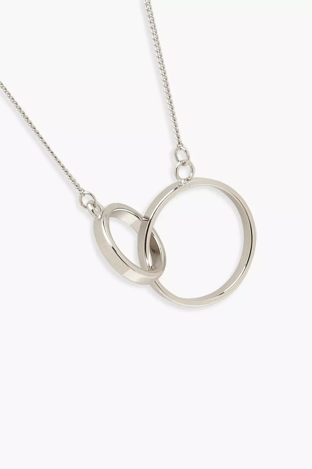 Silver Simple Circle Linked Necklace alternative image